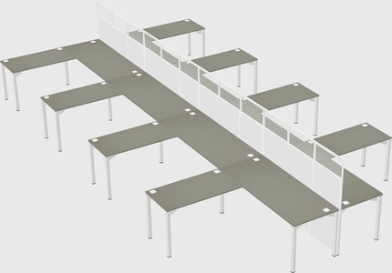Shared l-shape cubicle