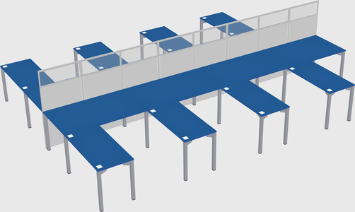 Shared l-shape cubicle