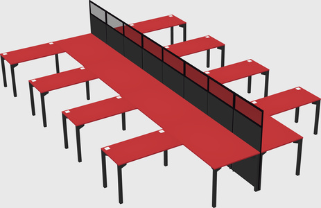 Shared l-shape cubicle