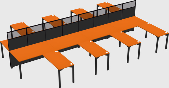 Shared l-shape cubicle