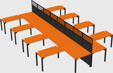 Shared l-shape cubicle