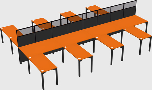 Shared l-shape cubicle