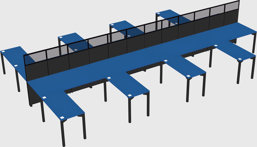 Shared l-shape cubicle