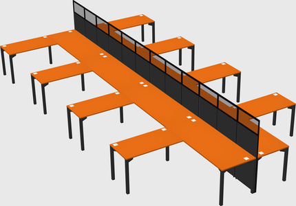 Shared l-shape cubicle