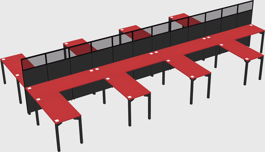 Shared l-shape cubicle