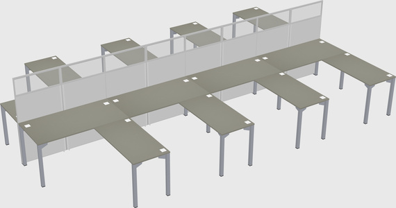 Shared l-shape cubicle