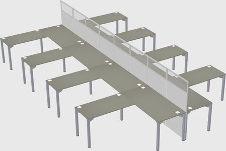 Shared l-shape cubicle