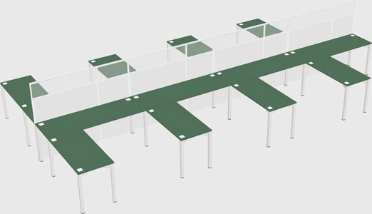 Shared l-shape cubicle