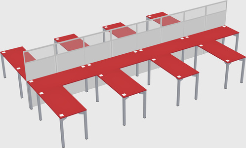 Shared l-shape cubicle
