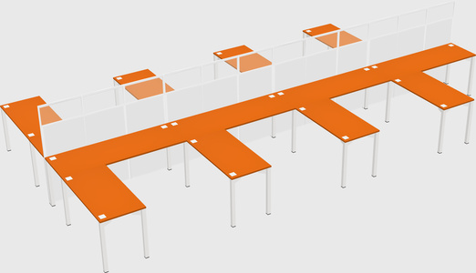 Shared l-shape cubicle