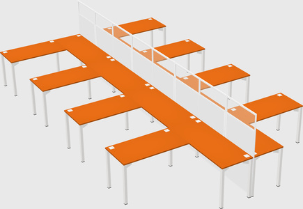 Shared l-shape cubicle