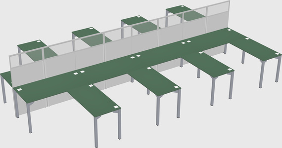 Shared l-shape cubicle