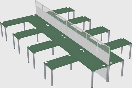 Shared l-shape cubicle