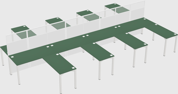 Shared l-shape cubicle
