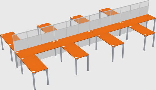 Shared l-shape cubicle