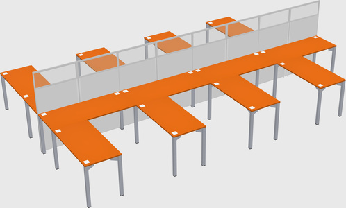 Shared l-shape cubicle