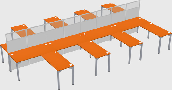Shared l-shape cubicle