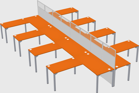 Shared l-shape cubicle