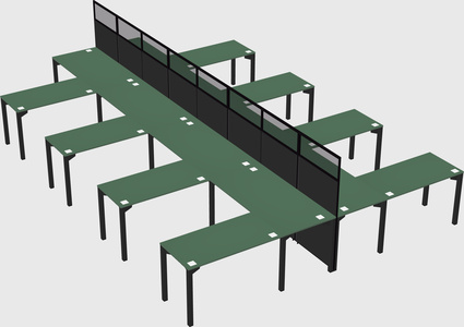 Shared l-shape cubicle