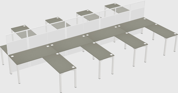 Shared l-shape cubicle