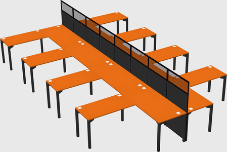 Shared l-shape cubicle