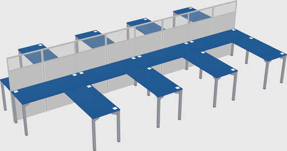 Shared l-shape cubicle