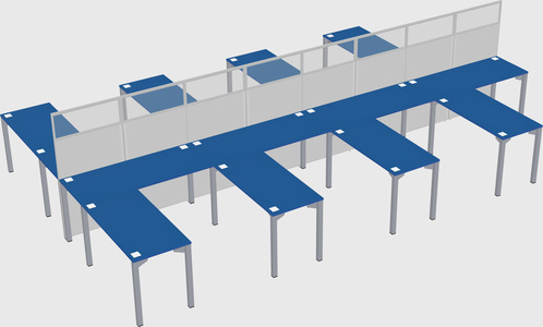 Shared l-shape cubicle