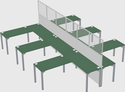 Shared l-shape cubicle