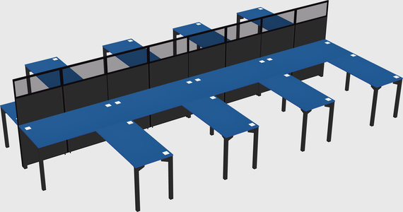 Shared l-shape cubicle