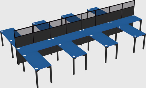Shared l-shape cubicle