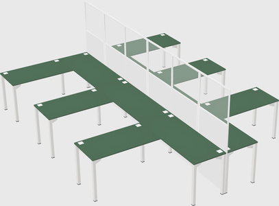 Shared l-shape cubicle