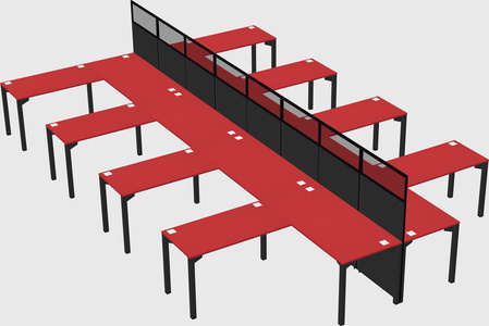 Shared l-shape cubicle