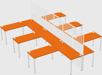 Shared l-shape cubicle