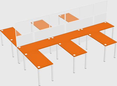 Shared l-shape cubicle