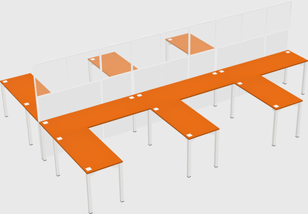 Shared l-shape cubicle