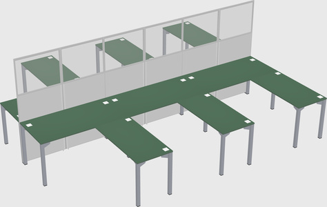 Shared l-shape cubicle