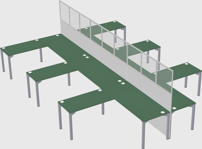 Shared l-shape cubicle