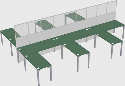 Shared l-shape cubicle