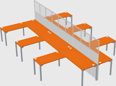 Shared l-shape cubicle