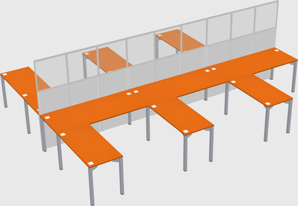 Shared l-shape cubicle