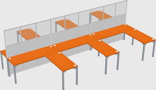 Shared l-shape cubicle
