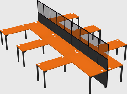 Shared l-shape cubicle
