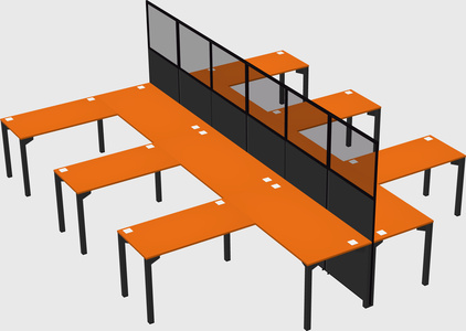 Shared l-shape cubicle