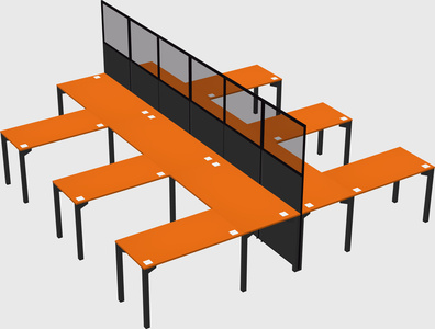 Shared l-shape cubicle