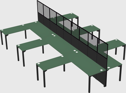 Shared l-shape cubicle