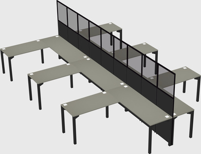 Shared l-shape cubicle