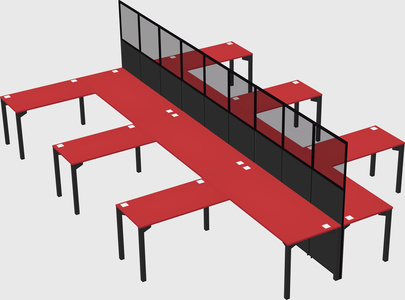 Shared l-shape cubicle