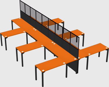 Shared l-shape cubicle