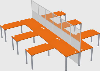 Shared l-shape cubicle