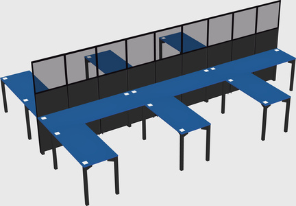 Shared l-shape cubicle